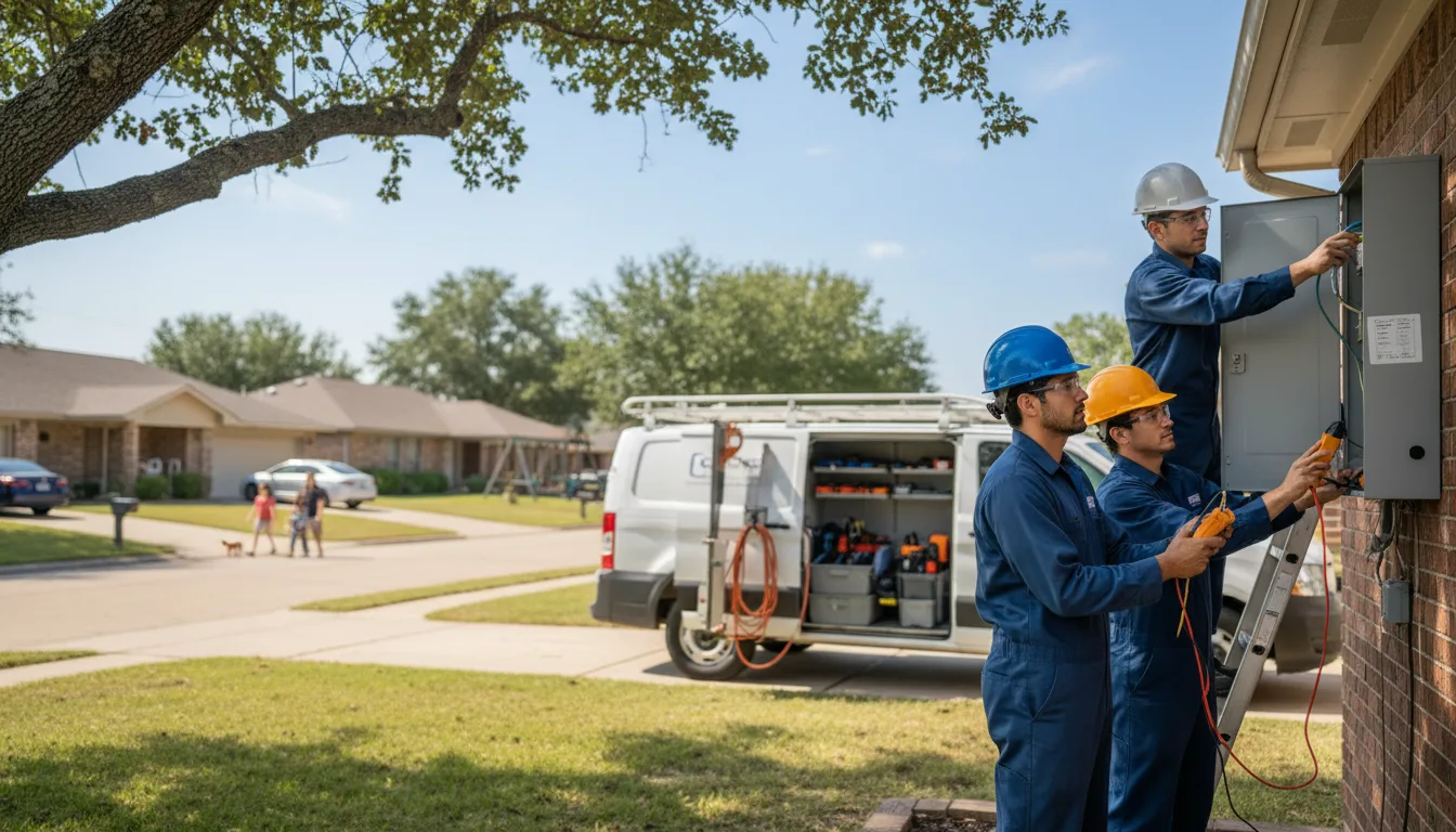 Certified electrician providing emergency electrical services in Bedford, TX